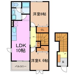 グレイスヴィラ三番館の物件間取画像